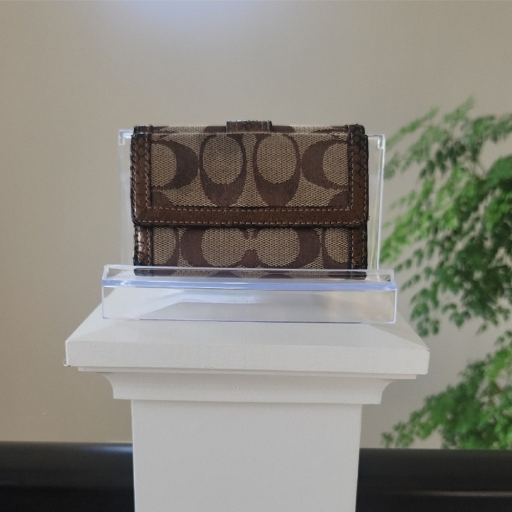 Coach Brown Monogram Wallet with Buckle - Picture 4 of 6